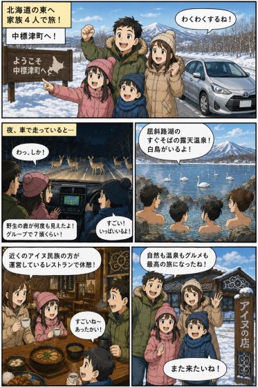 北海道の東へ家族4人で旅!